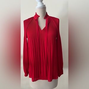 NWT Lauren Ralph Lauren Pleated Top with Neck Tie